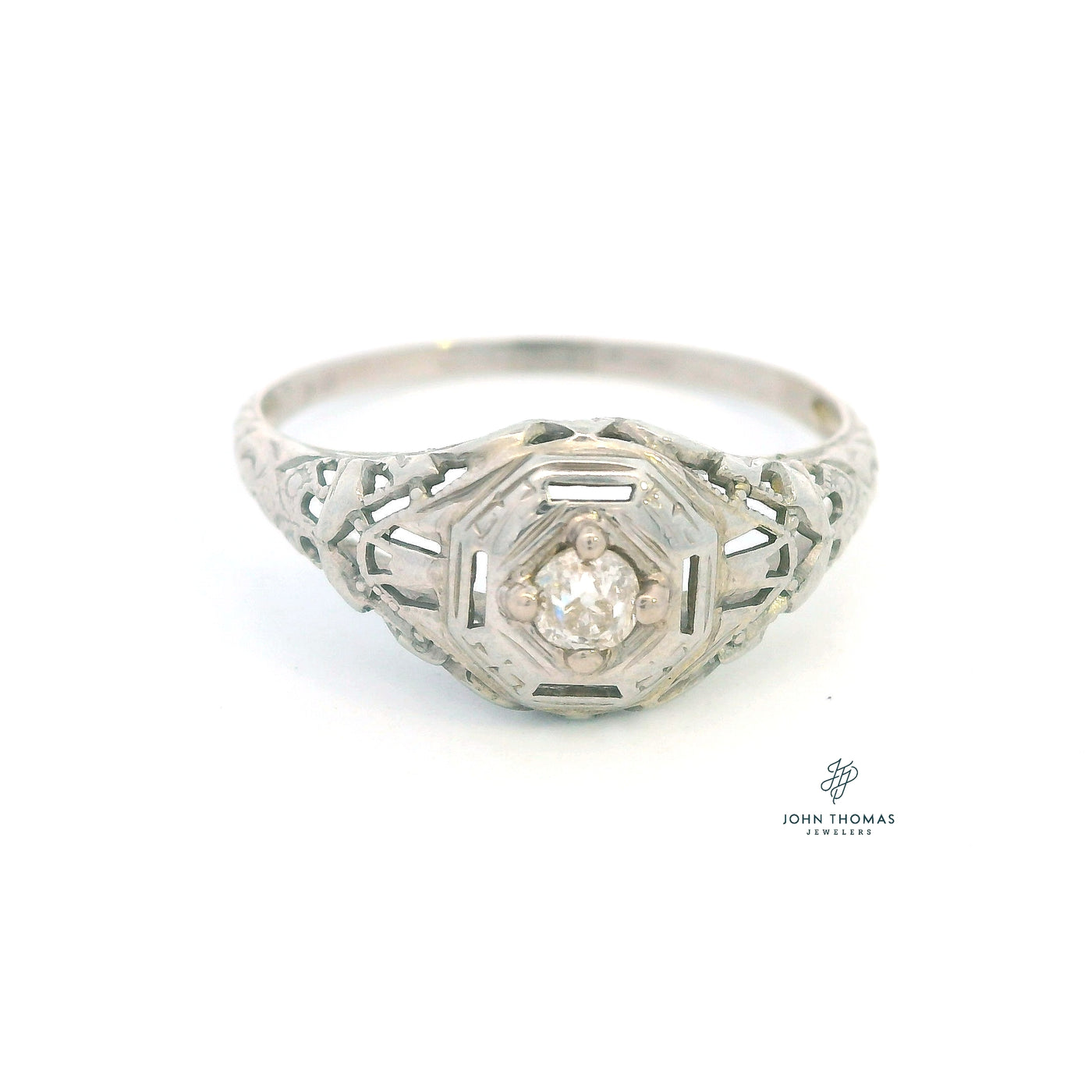 18W WHITE GOLD OEC DIAMOND RING