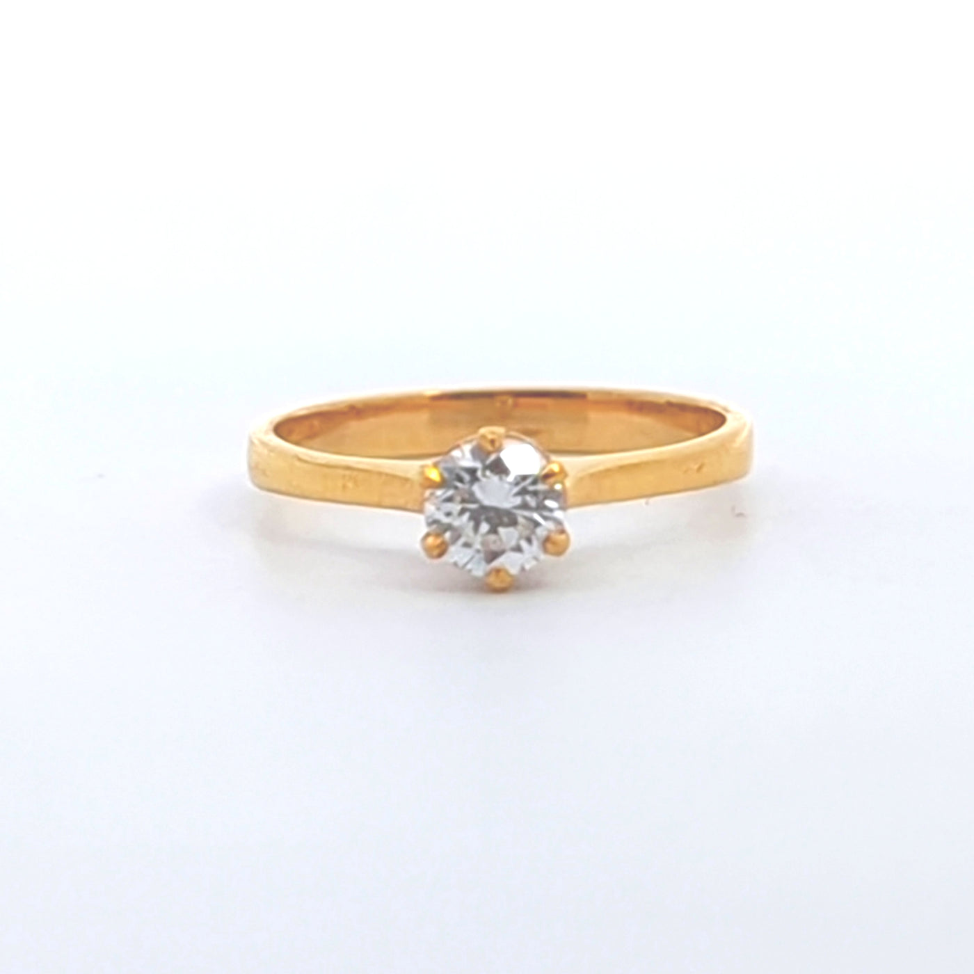 21K YELLOW GOLD ROUND BRILLIANT CURT SOLITAIRE RING