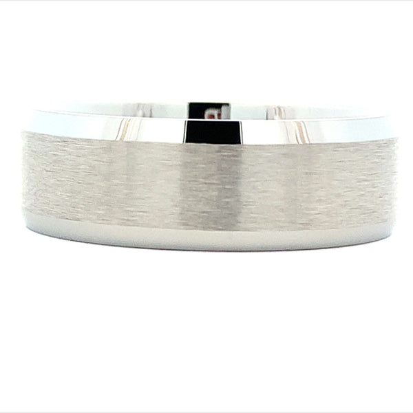8MM Tungsten Beveled Edge Men's Band.
