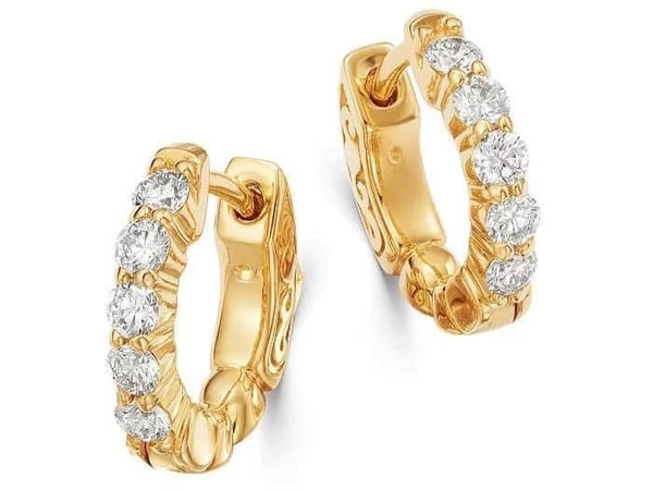 14KY 0.50CT H-I/SI2 DIAMOND HUGGIE HOOPS