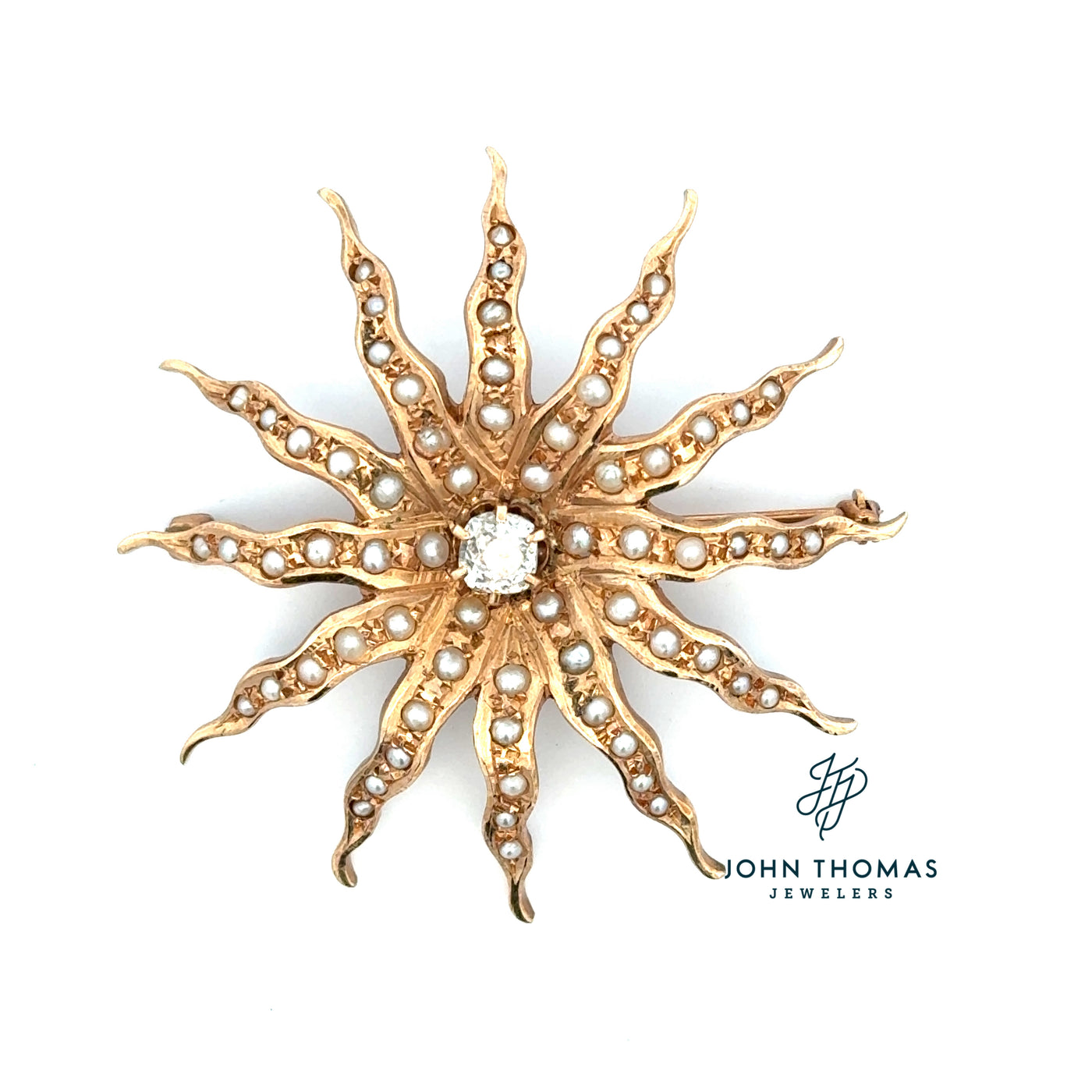 14K STARBURST PIN