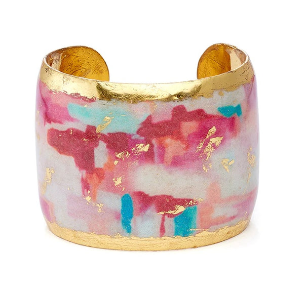 22K Gold Leaf Bermuda Cuff Bracelet 2"