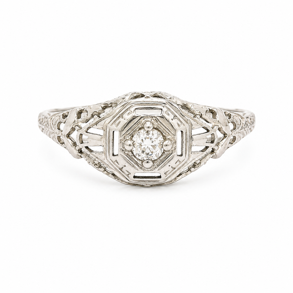 18W WHITE GOLD OEC DIAMOND RING