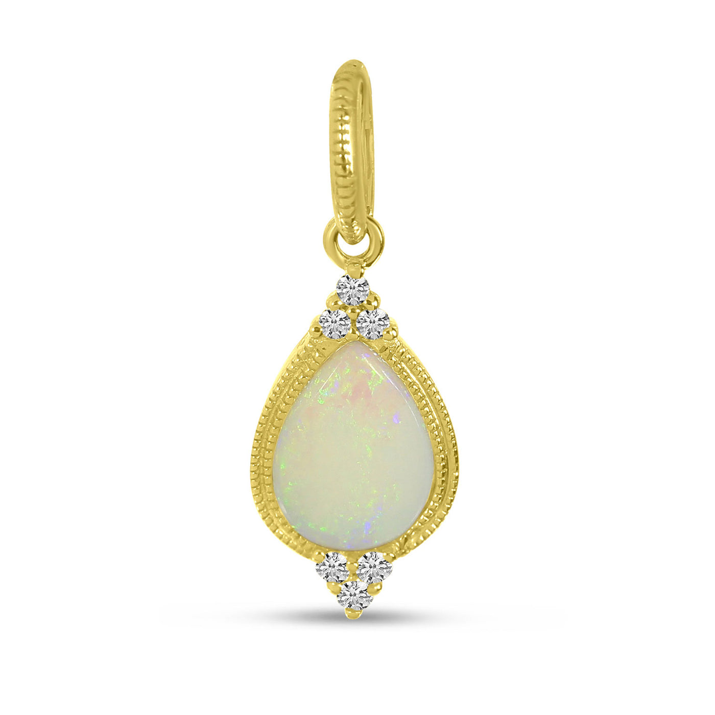 14KY SMALL PEAR SHAPED SEMI PRECIOUS PENDANT