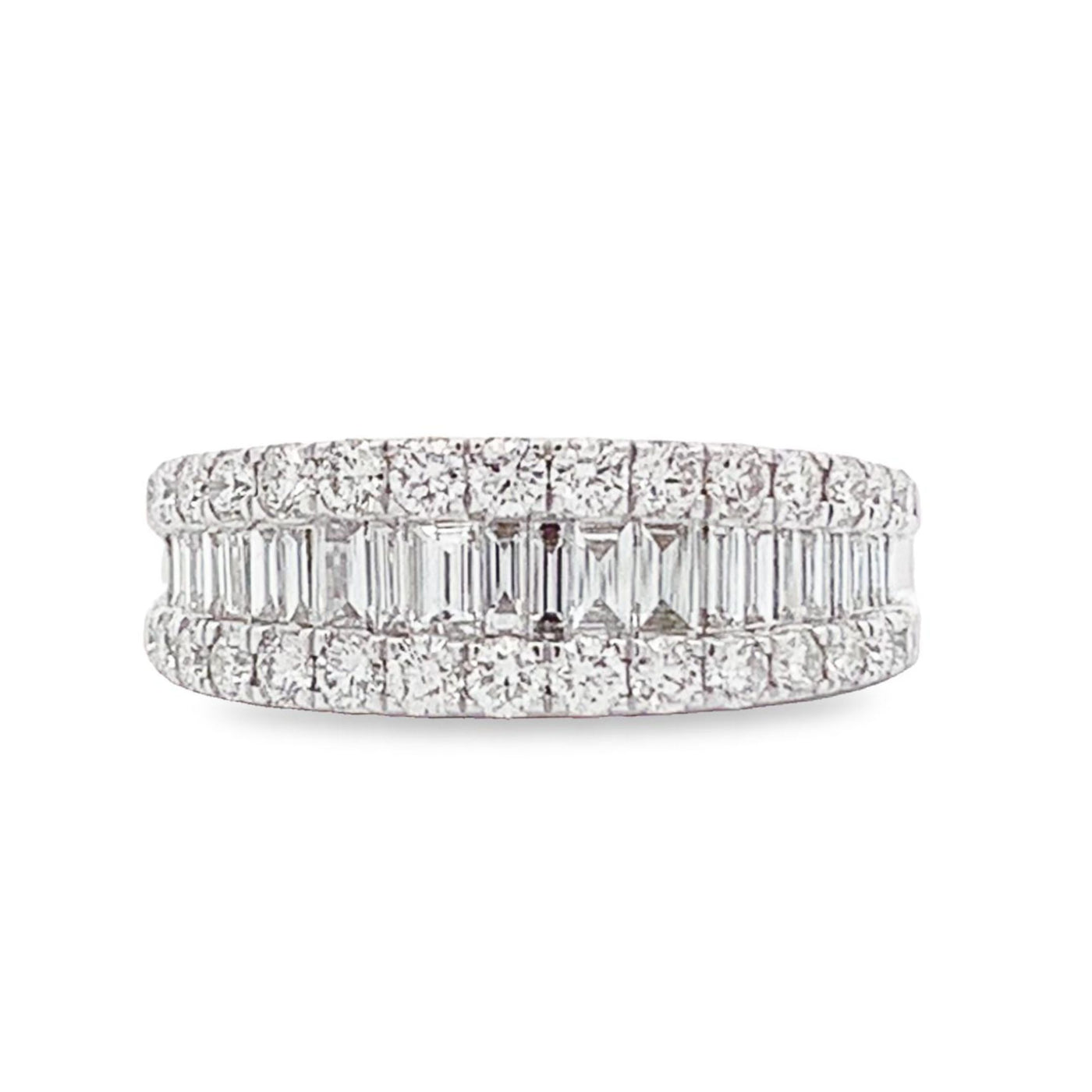 14K WHITE GOLD 1.55CTW LADIES BAGUETTE DIAMOND ANNIVERSARY BAND