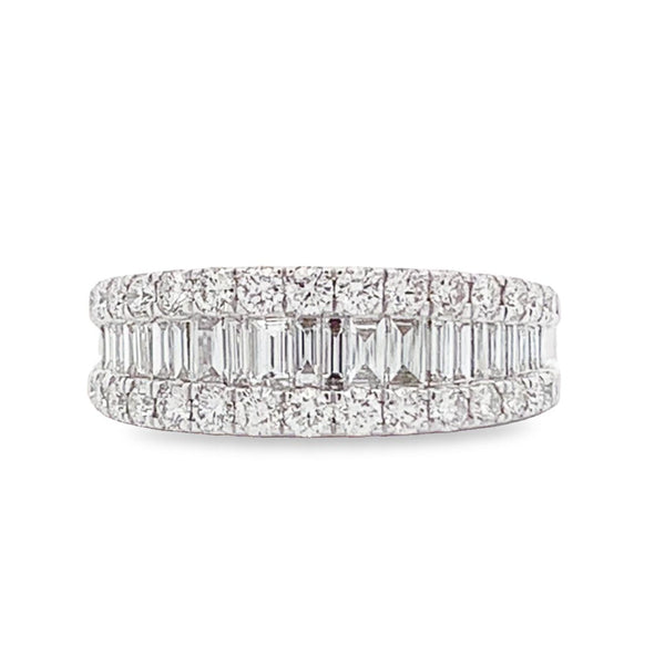 14K WHITE GOLD 1.55CTW LADIES BAGUETTE DIAMOND ANNIVERSARY BAND