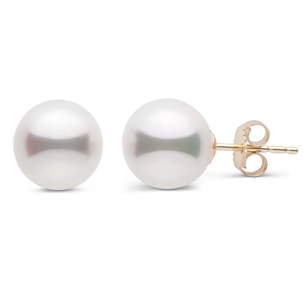 14K YELLOW GOLD PEARL STUD EARRINGS- 5.8MM