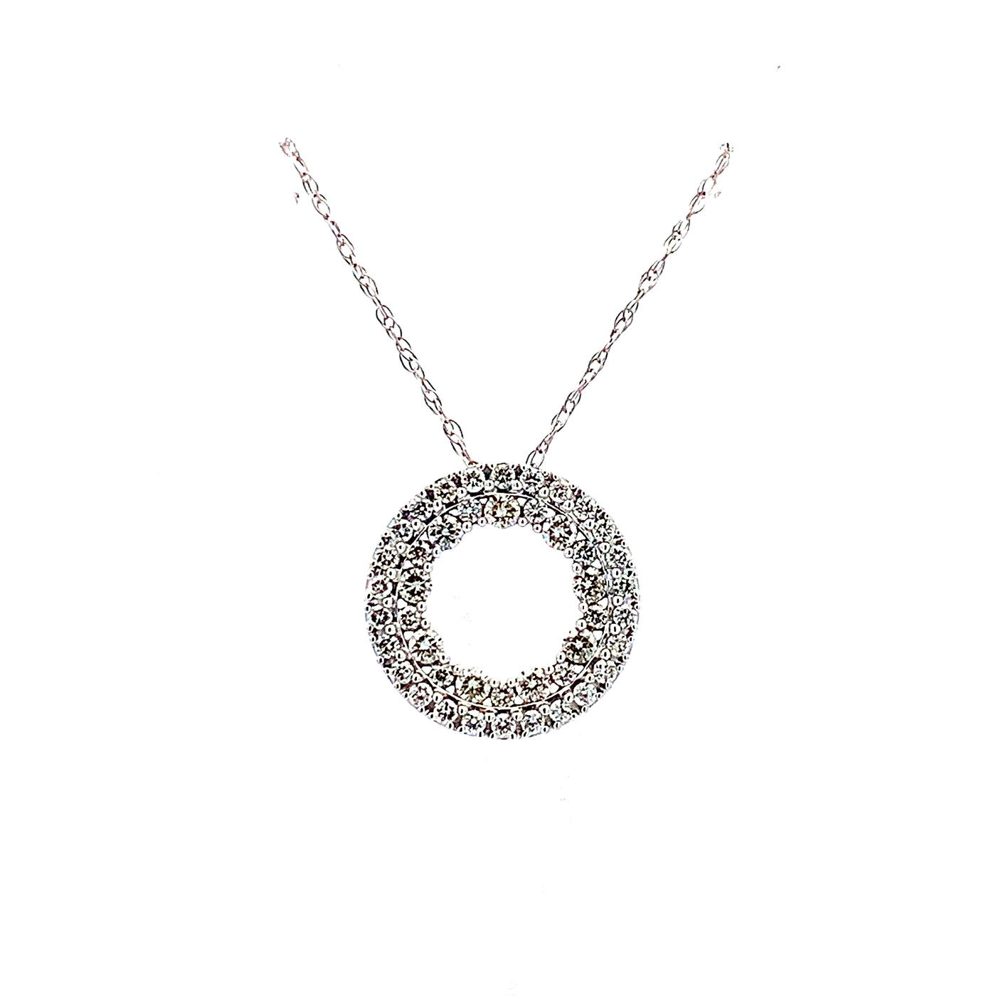 DIAMOND CIRCLE PENDANT 14KW .60 CT