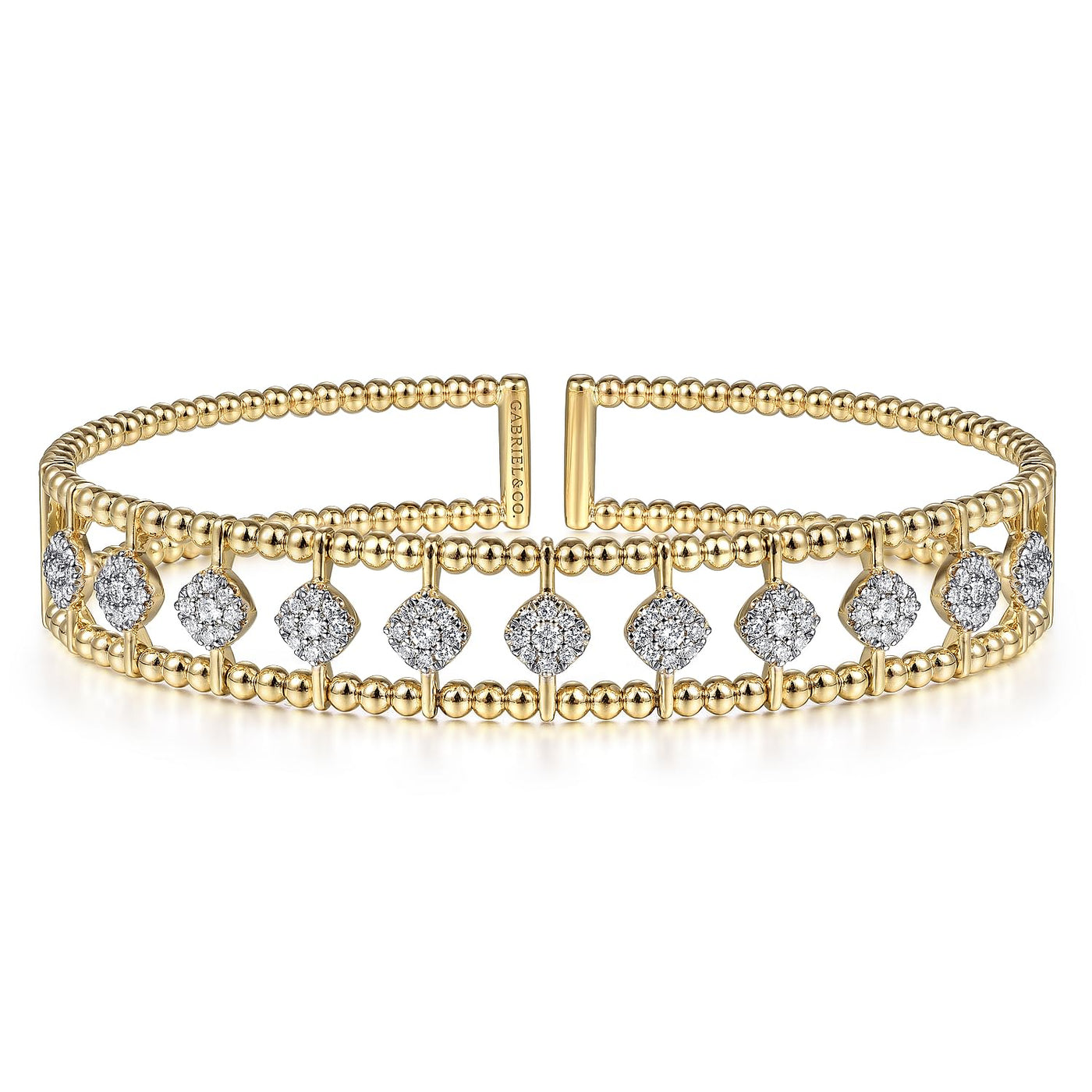 BUJUKAN DIAMOND CUFF BANGLE IN 14K YELLOW GOLD