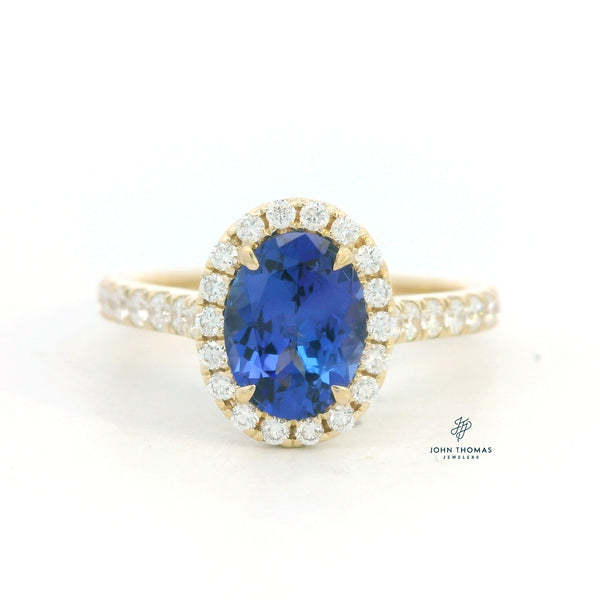 14KY TANZANITE AND DIAMOND RING