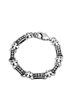 King Baby Sterling Silver Cross Light Link Bracelet 8.75"