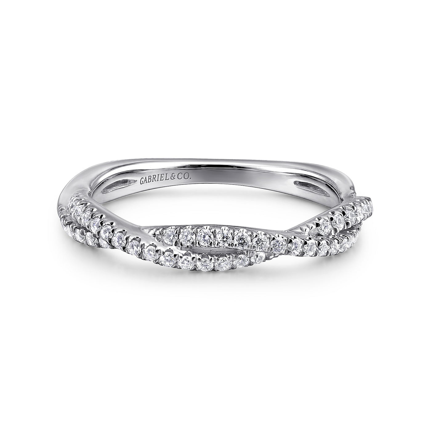 .24CTW 14KT WHITE GOLD TWISTED DIAMOND RING