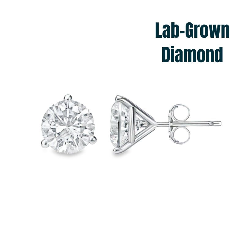 Lab Grown Martini Style Diamond Studs