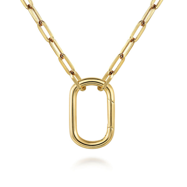 14KY CHAIN NECKLACE WITH RECTANGLE DROP 17" LENGTH