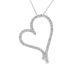 14K Gold & Diamond Artistic Heart Necklace