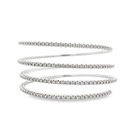 14K White Gold 3.50CTW Flexible Spiral Bracelet