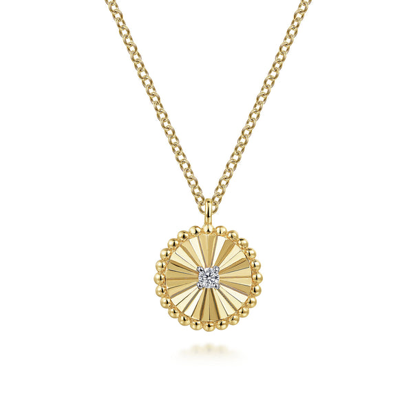 14K WHITE-YELLOW GOLD BUJUKAN DIAMOND CUT PENDANT