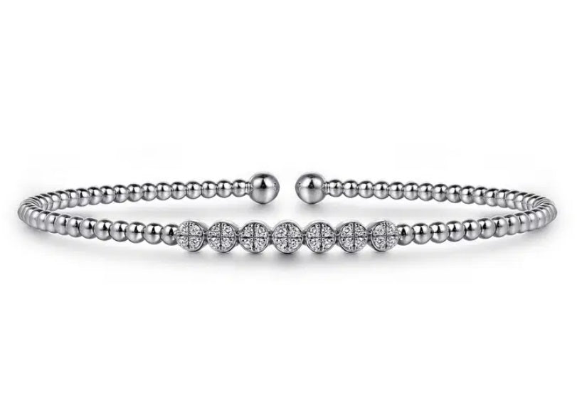 BUJUKAN DIAMOND CLUSTER STATION BRACELET IN 14K WHITE GOLD