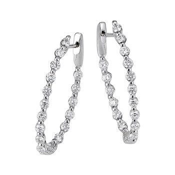18K WHITE GOLD DIAMOND HOOP EARRINGS (3.85CTW)