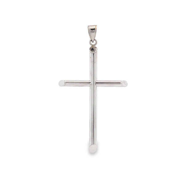 14K WHITE GOLD CROSS MINIMALIST PENDANT