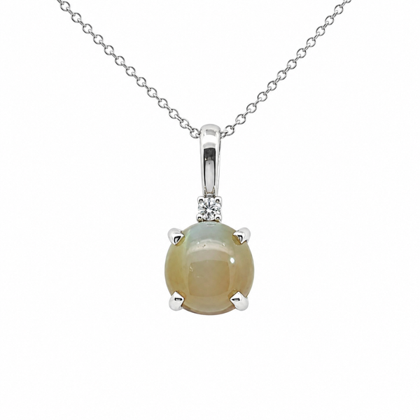 CATS EYE CHRYOBERYL AND DIAMOND PENDANT