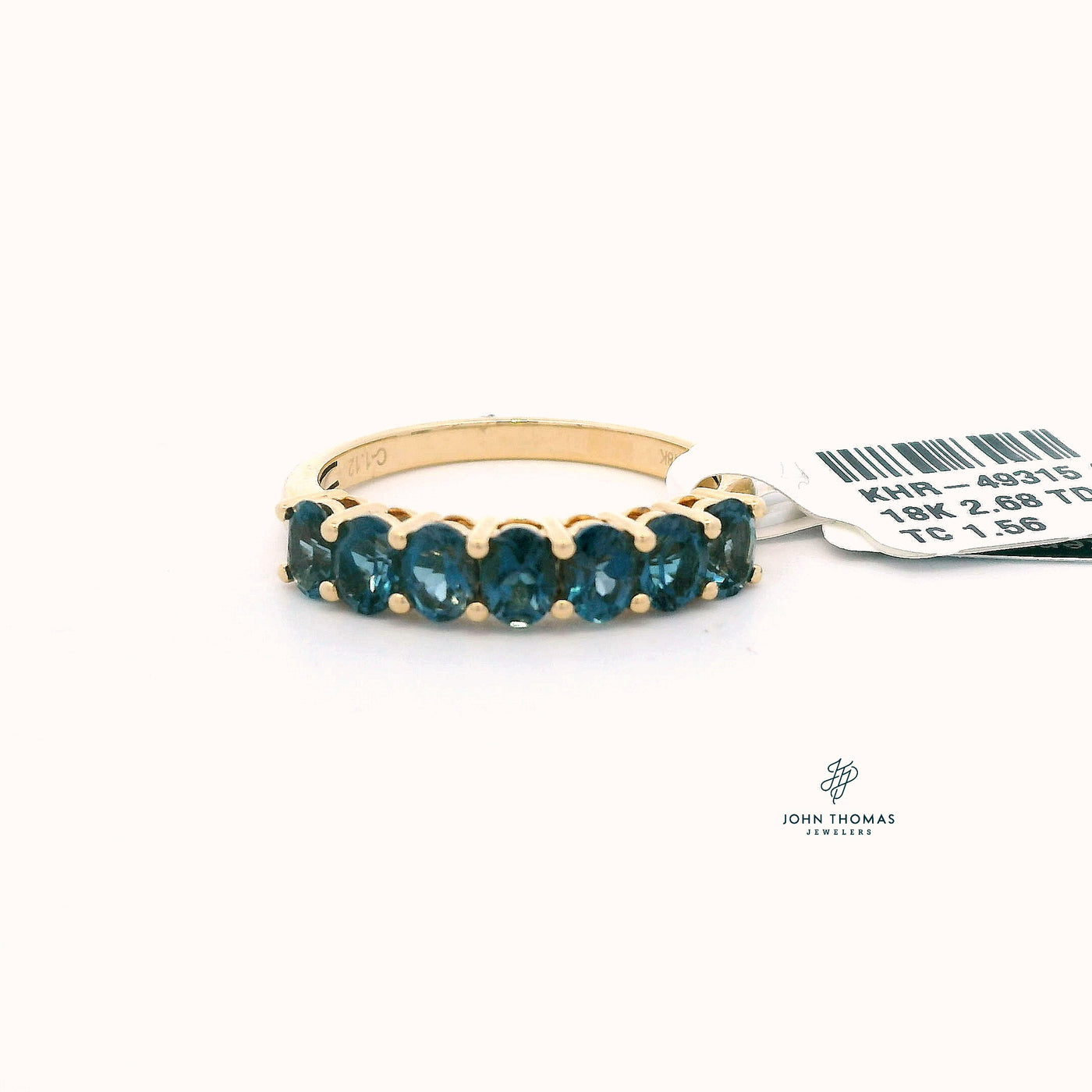 LONDON BLUE TOPAZ SEVEN STONE RING