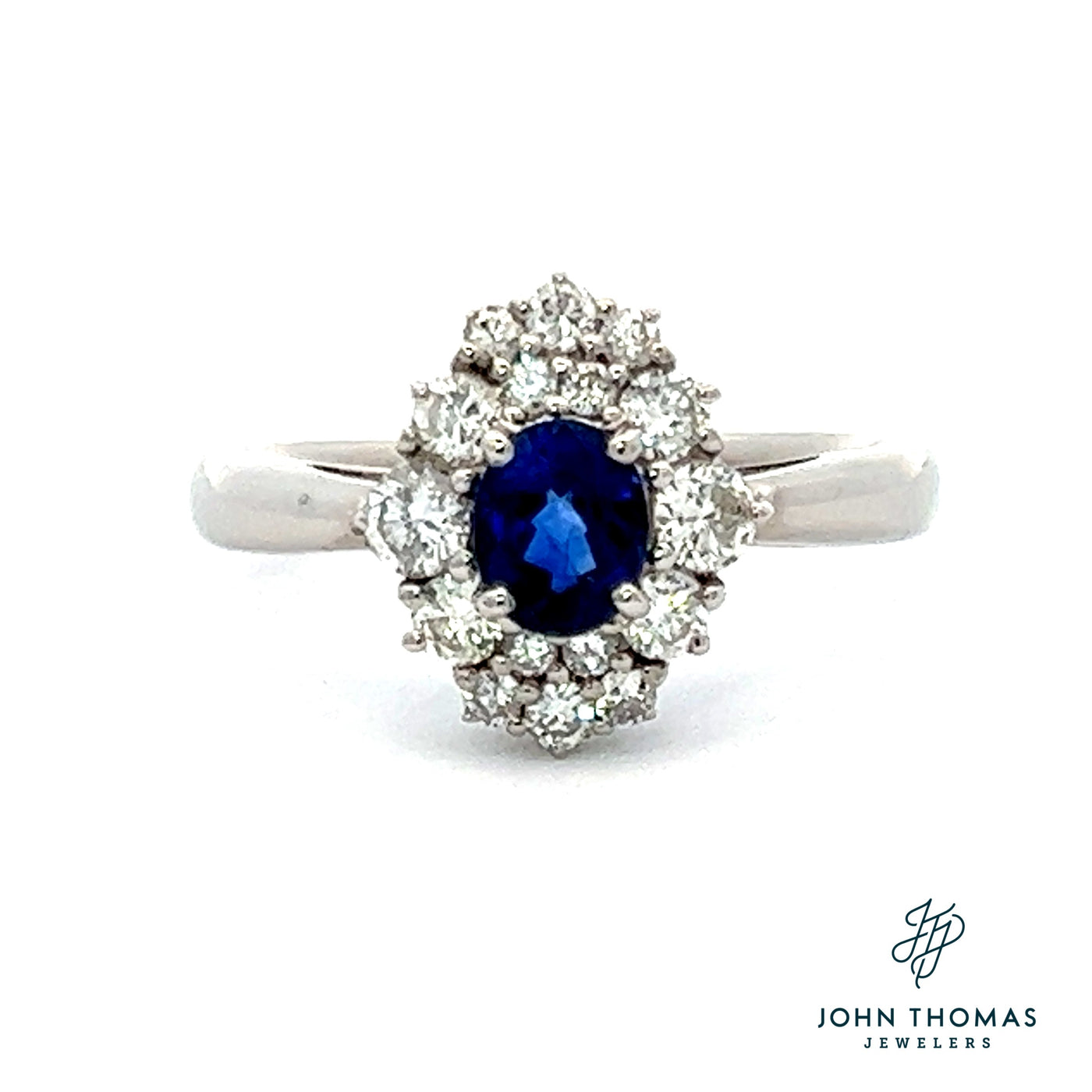 PLATINUM BLUE SAPPHIRE WITH DIAMOND RING