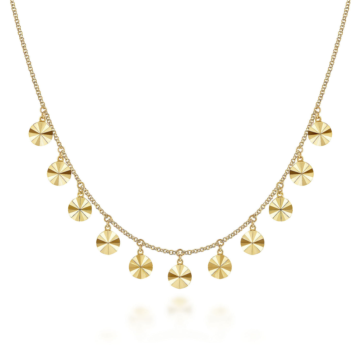 14KY DISC DROPS "CONTEMPORARY COLLECTION" NECKLACE