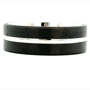 8MM Carbon Fiber and Cobalt Ring - Size 8.5