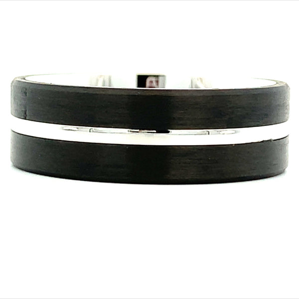 8MM Carbon Fiber and Cobalt Ring - Size 8.5