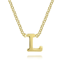 14KT Yellow Gold L Initial Necklace - 17.5"