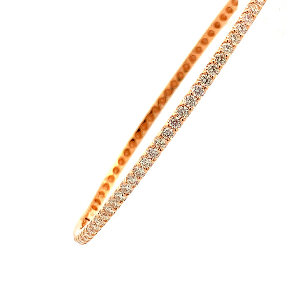 14K ROSE GOLD DIAMOND HARD BANGLE BRACELET