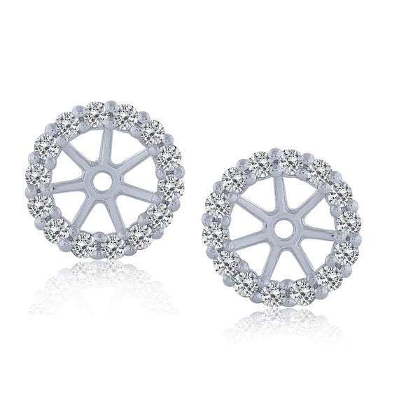 14K WHITE DIAMOND .32CTW EARRING JACKETS
