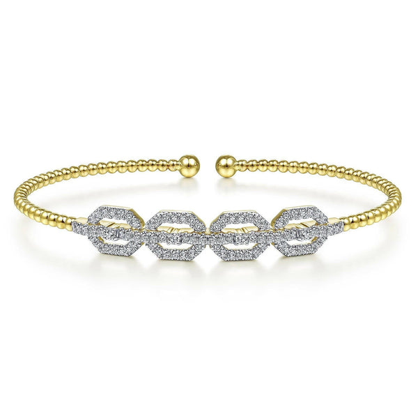 14K GOLD DIAMOND LINK FLEX BANGLE- BUJUKAN BANGLE BRACELET
