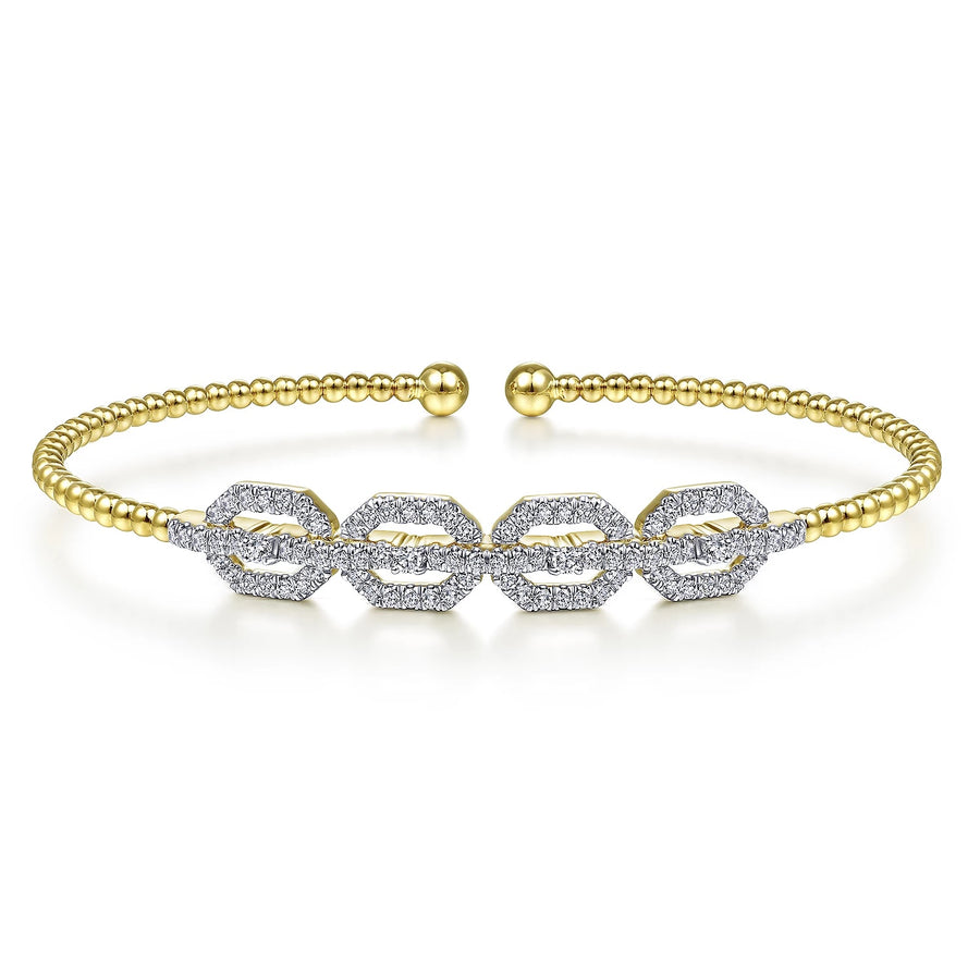 14K Gold Diamond Link Flex Bangle- Bujukan Bangle Bracelet