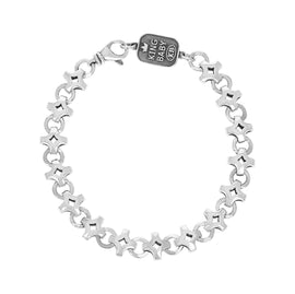 Sterling Silver Diamond Link King Baby Bracelet