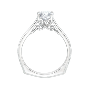 14K White Gold Round Cut Diamond Euro Solitaire Engagement Ring (Semi-Mount) - John Thomas Jewelers.