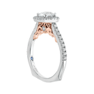 14K TT White/Rose Round Diamond Halo Euro Engagement Ring(Semi-Mount) - John Thomas Jewelers.