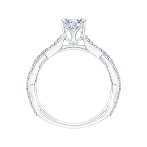 14K White Gold Round Diamond Engagement Ring (Semi-Mount) - John Thomas Jewelers.