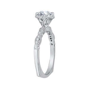 Round Brilliant Cut Diamond 14K White Engagement Ring (Semi-Mount)