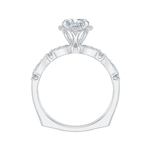 Round Brilliant Cut Diamond 14K White Engagement Ring (Semi-Mount)