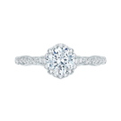 Round Brilliant Cut Diamond 14K White Engagement Ring (Semi-Mount)