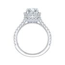 14K White Gold Round Diamond with Luxury Marquise Halo Engagement Ring (Semi-Mount) - John Thomas Jewelers.