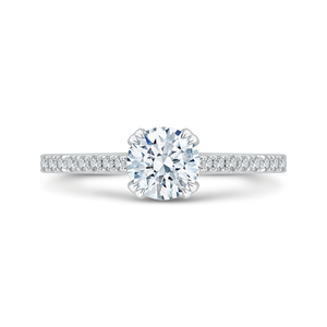 Round Cut Diamond Engagement Ring In 14K Two-Tone Gold (Semi-Mount) - John Thomas Jewelers.