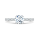 Round Cut Diamond Engagement Ring In 14K Two-Tone Gold (Semi-Mount) - John Thomas Jewelers.