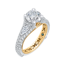 14K Two-Tone Gold Round Diamond Engagement Ring with Orante Accents (Semi-Mount) - John Thomas Jewelers.