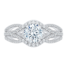 14K White Gold Round Diamond Engagement Ring with Split Shank (Semi-Mount) - John Thomas Jewelers.