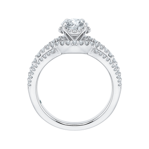 14K White Gold Round Diamond Engagement Ring with Split Shank (Semi-Mount) - John Thomas Jewelers.