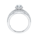 14K White Gold Round Diamond Engagement Ring with Split Shank (Semi-Mount) - John Thomas Jewelers.