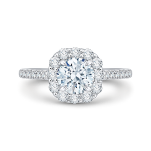14K White Gold Round Brilliant Diamond Engagement Ring (Semi-Mount)